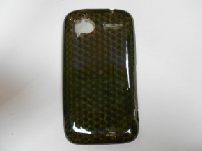 Силиконов гръб ТПУ за HTC Sensation G14 тъмно сив прозрачен